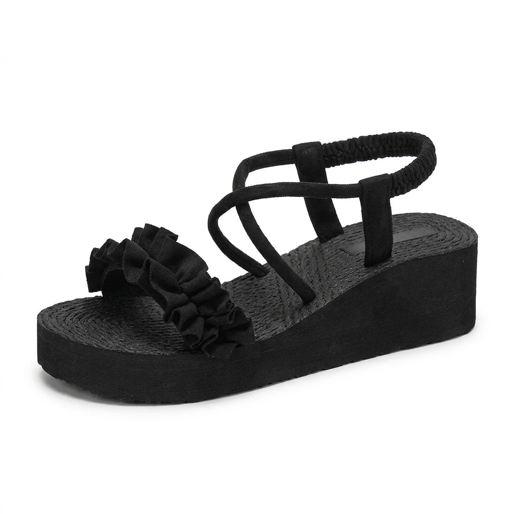 compensées noires sandales - Variation 1