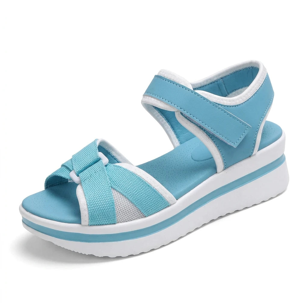sandales compensées turquoise - Variation 1