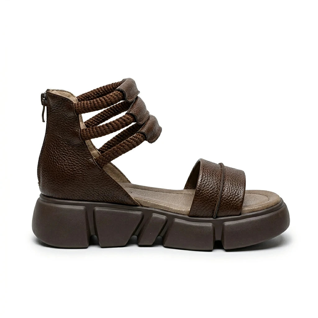 sandale compensée en cuir - Variation 1