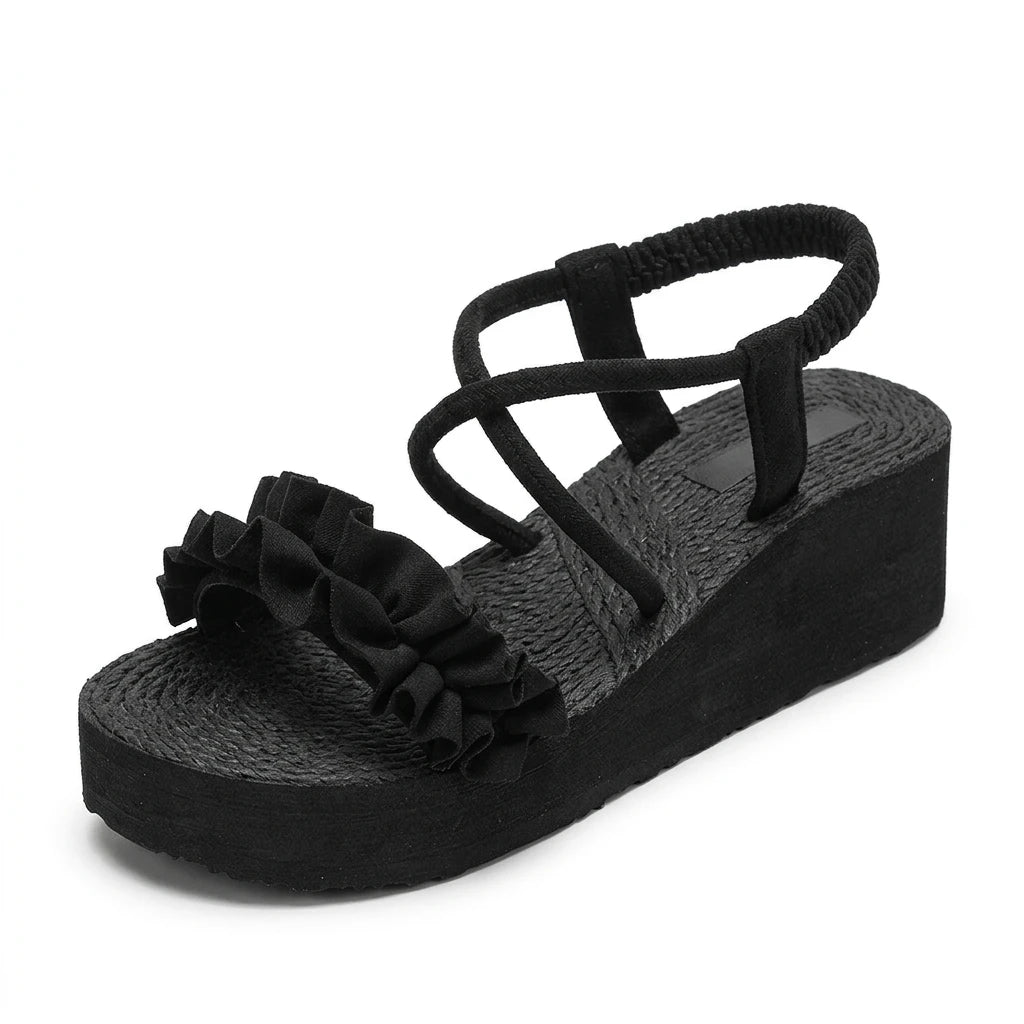 compensées noires sandales - Variation 2