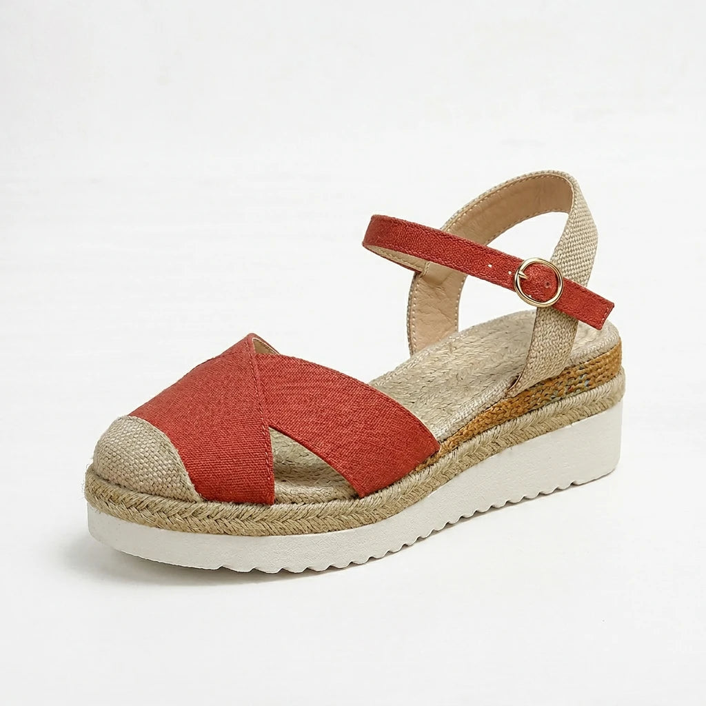 sandale compensé rouge - Variation 2