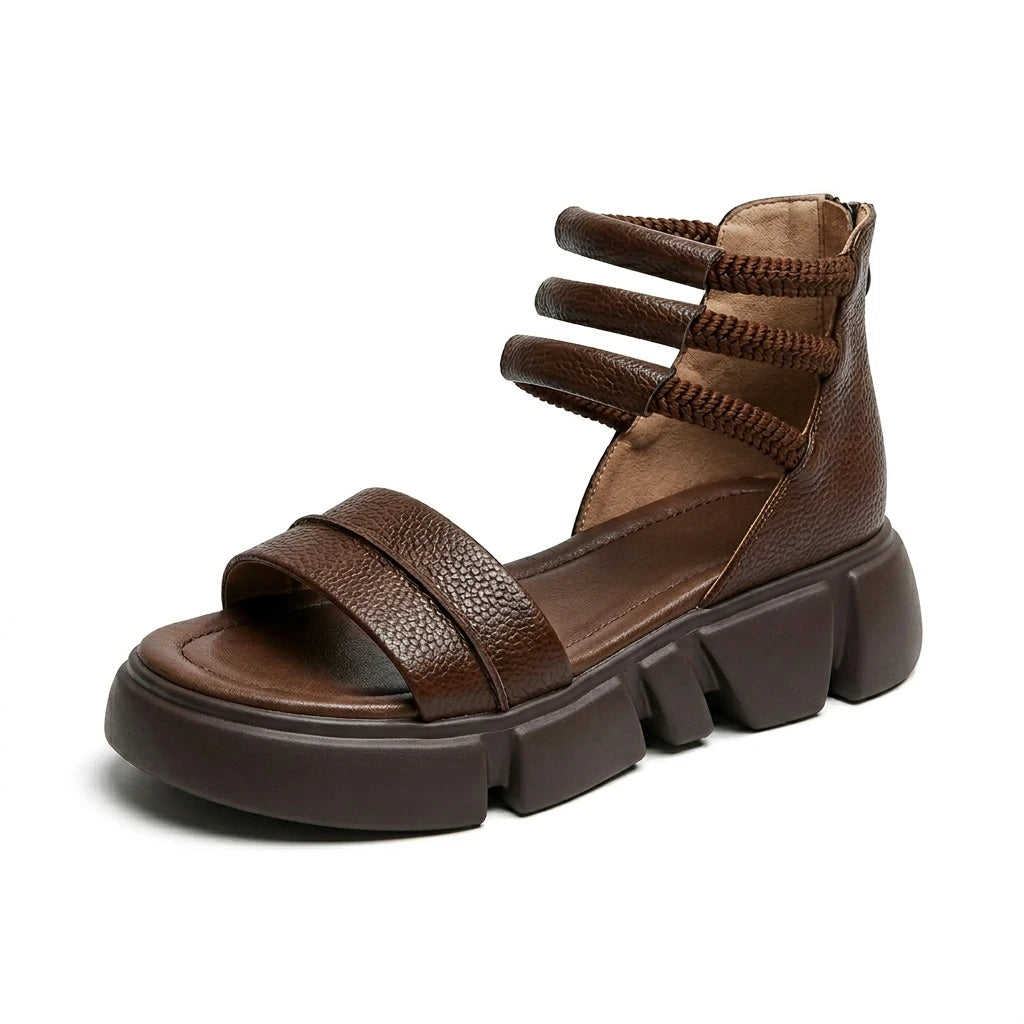 sandale compensée en cuir - Variation 2