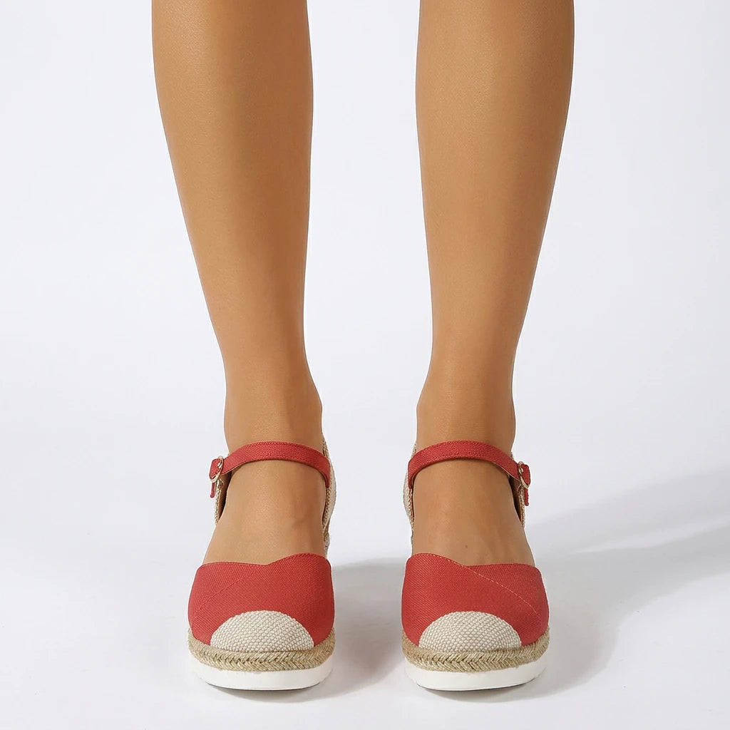 sandale compensé rouge - Variation 3