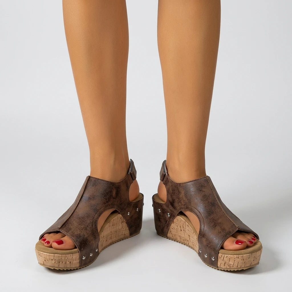 sandale compensée taupe - Variation 3