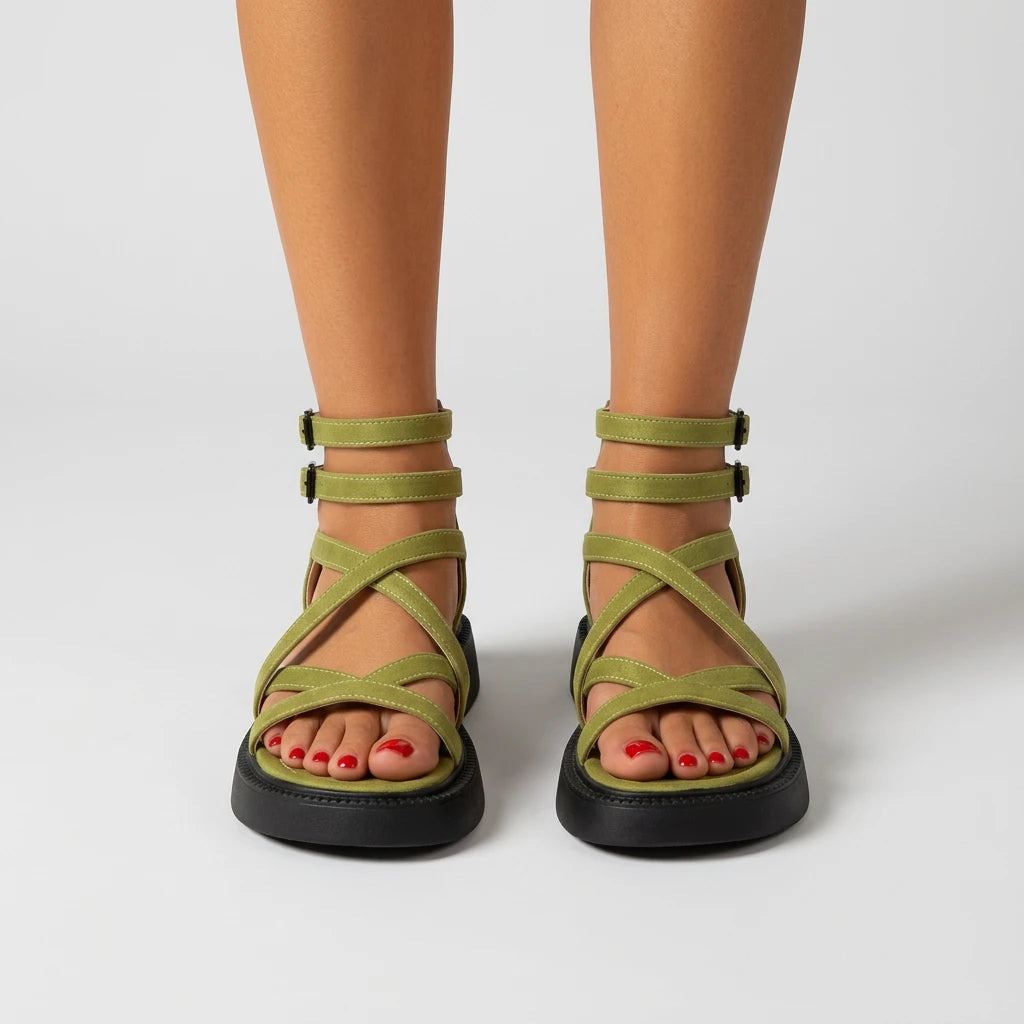 Sandales compensés verte - Variation 3