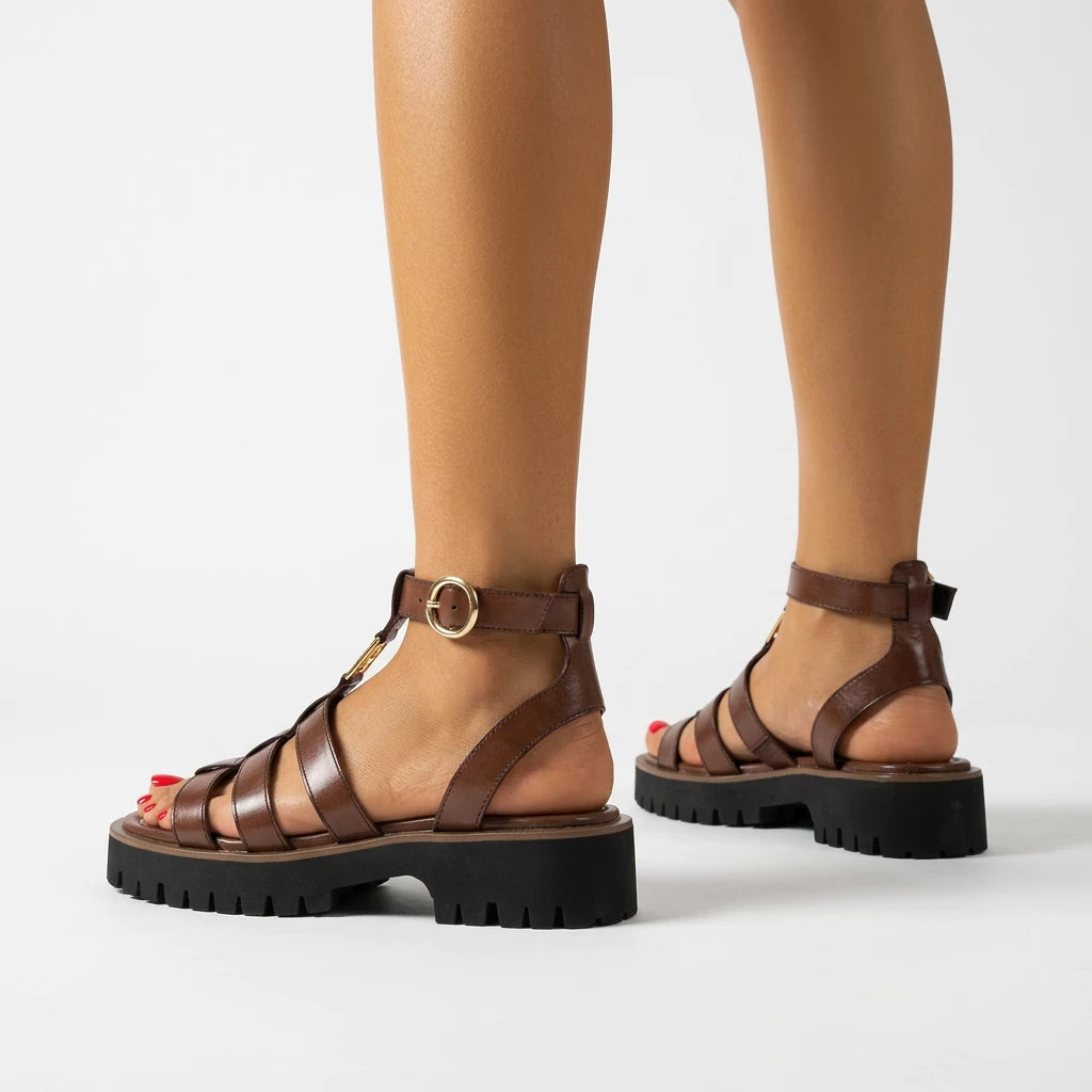 sandales compensées cognac - Variation 4