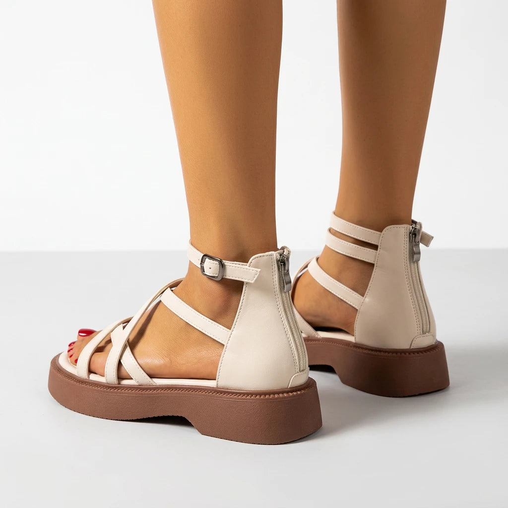 sandale compensée blanche mariage - Variation 4