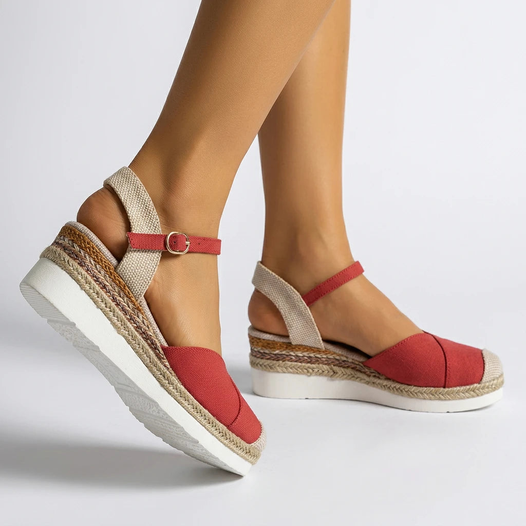 sandale compensé rouge - Variation 4